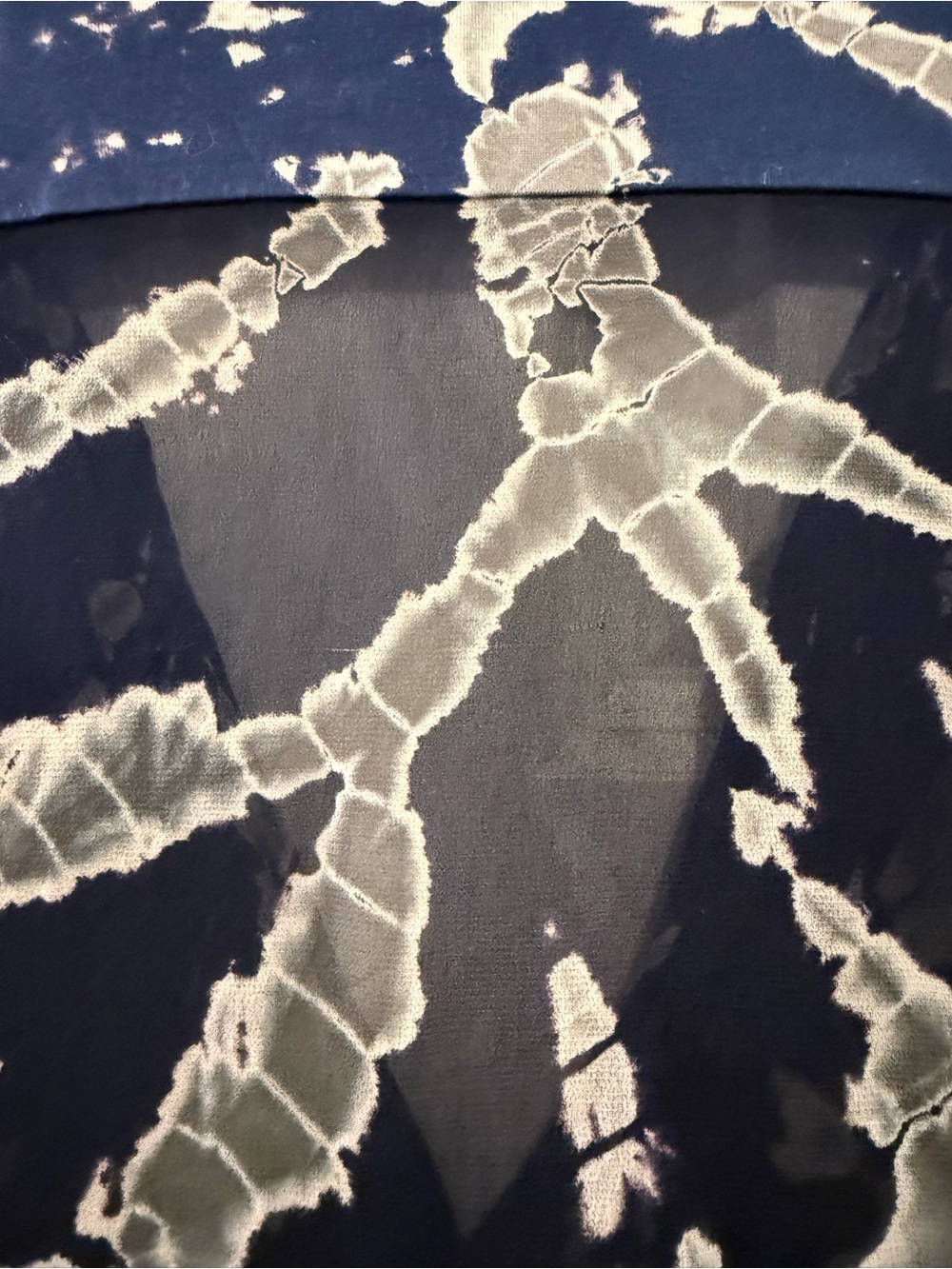 Young fabulous and broke Tie-Dye V-Neck Short Sleeve Top - Navy & Gray - Picture 4 of 4